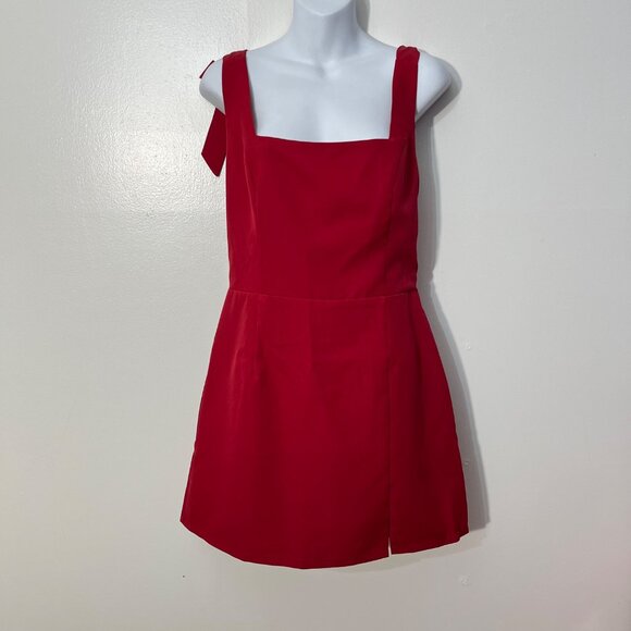 Lulu's Your Sweetie Wine Red Tie-Strap Mini Dress Size Large - Picture 2 of 6